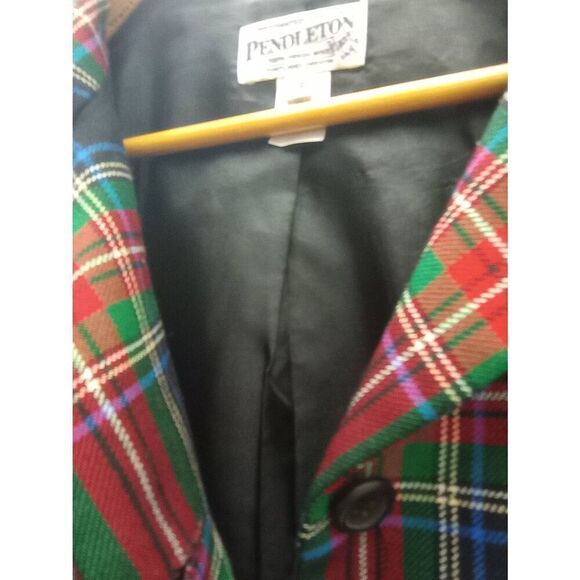 Vintage Pendleton 100% virgin wool women's plaid tartan Blazer,size 18 - Picture 6 of 9
